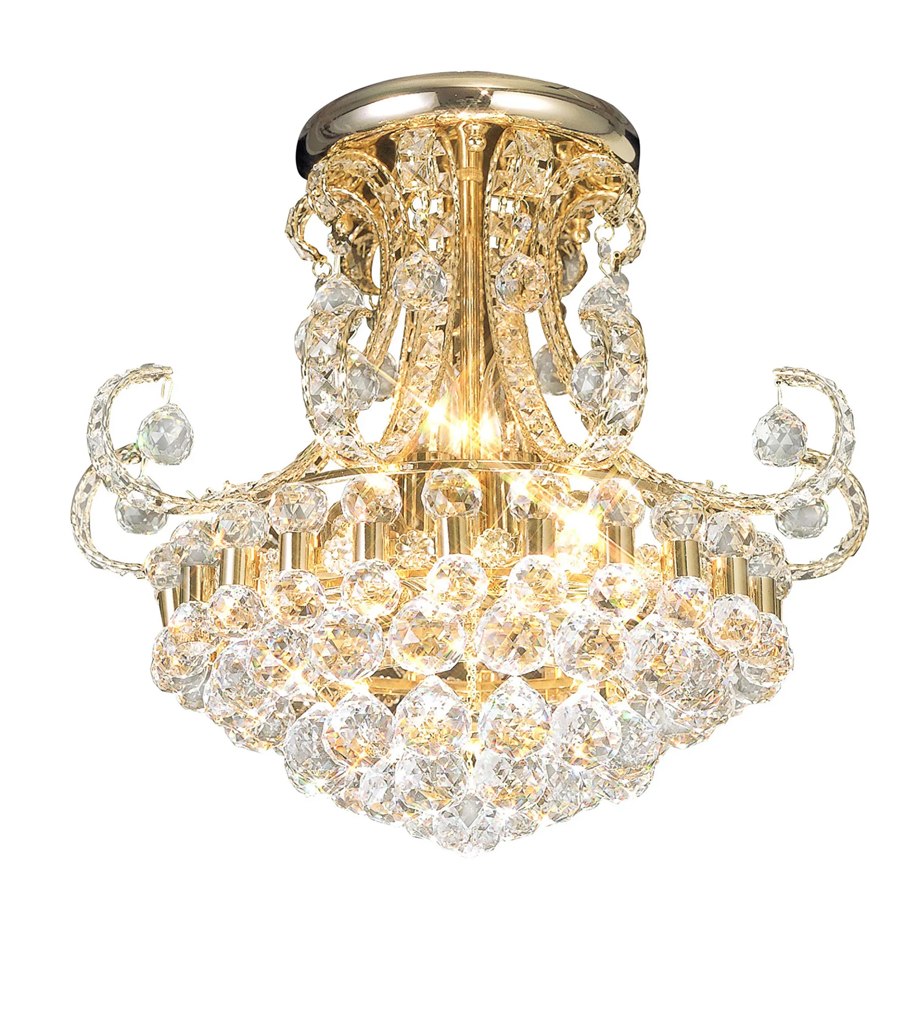 Pearl Crystal Ceiling Lights Diyas Flush Crystal Fittings